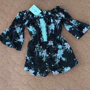 Floral Off-Shoulder Romper Size 4T